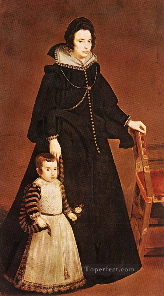 ドナ・アントニア・デ・イペナリエタ・イ・ガルドスと息子ルイスの肖像画 ディエゴ・ベラスケス油絵